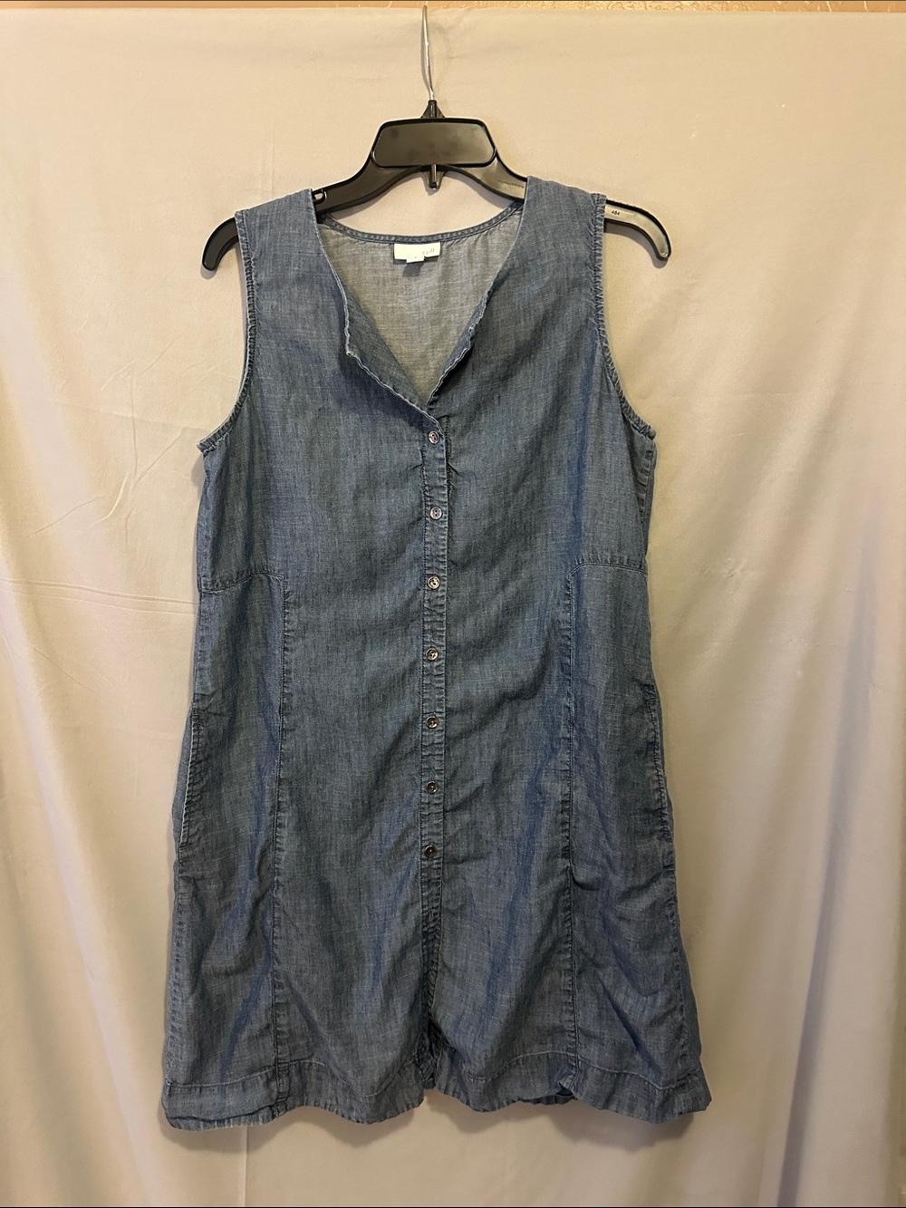 J. Jill Blue Denim Button-Front Midi Dress